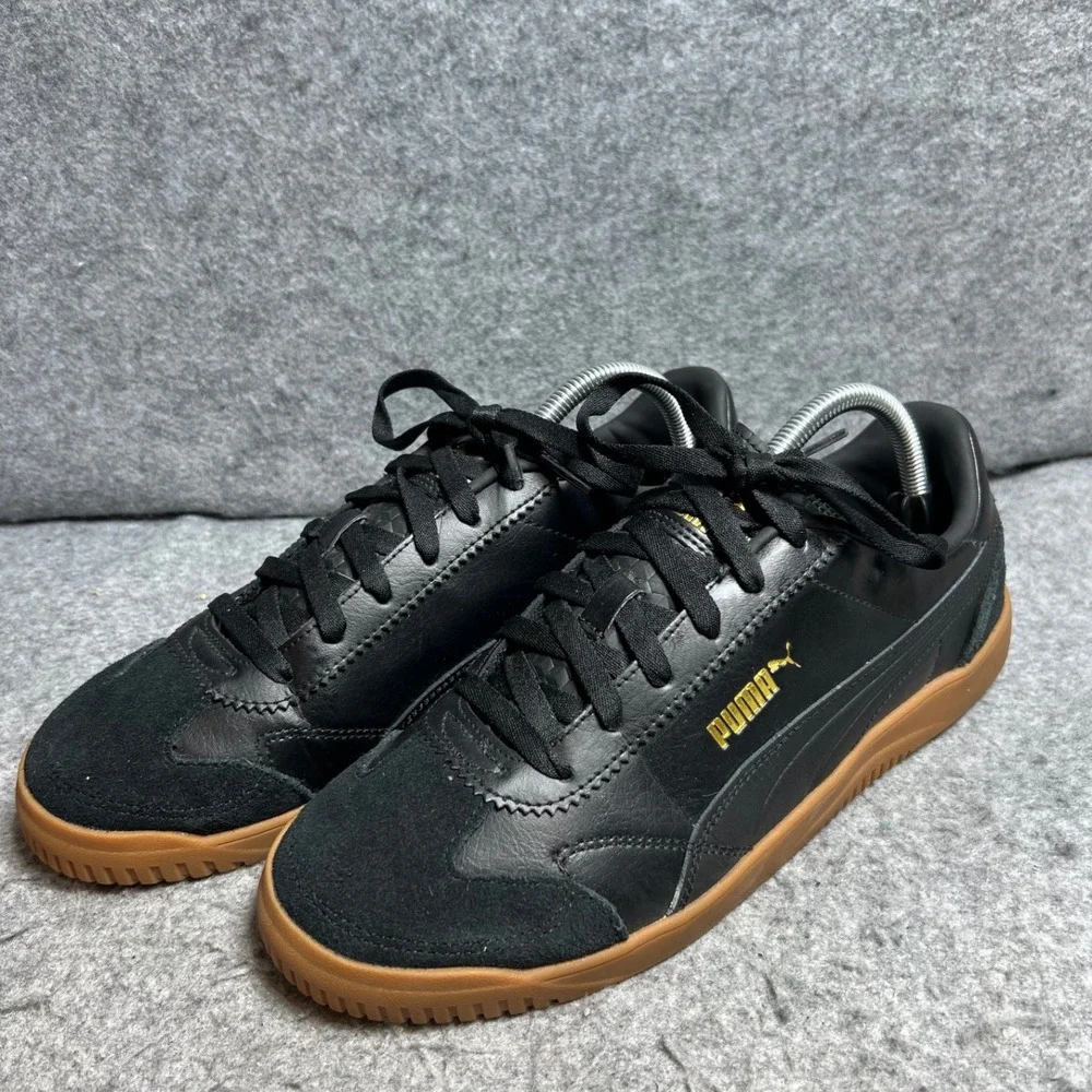 Puma Club 5v5 Mens Sneakers Black Gum Suede Leather Low Top Shoes Size 9.5